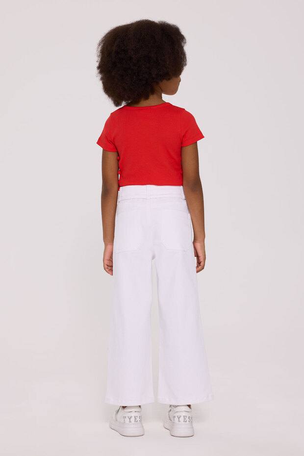 Girl White Trousers - 4