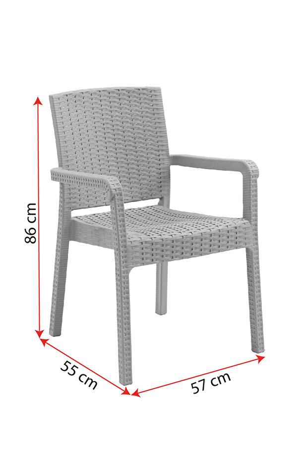 King 2'li Rattan Sandalye Kahve - 6