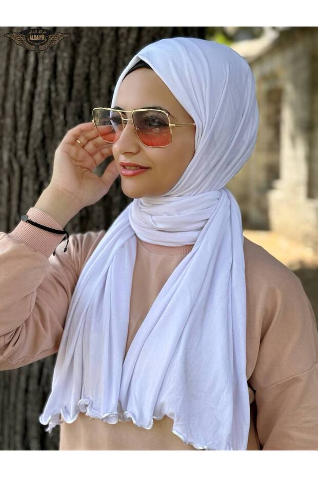 4 قطع من الشالات القطنية الممشطة مع أربطة - 4