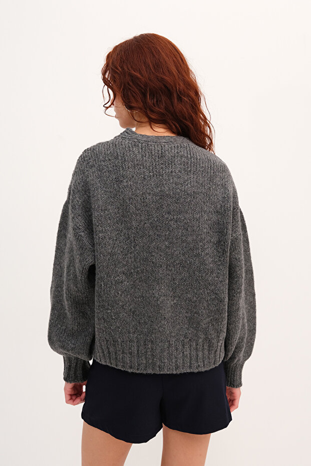 Düğmeli Triko Hırka H2432 - 6