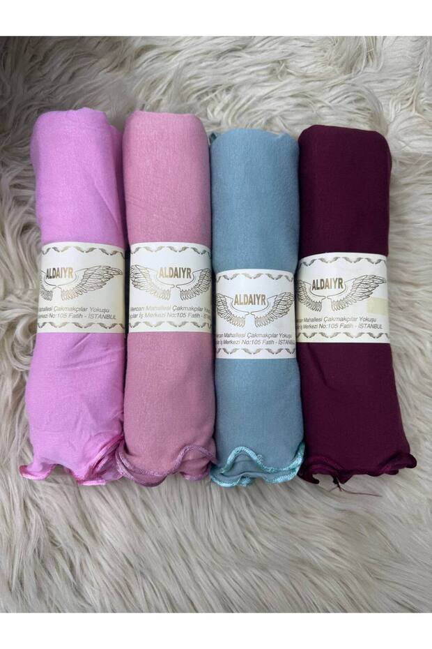 4 قطع من الشالات القطنية الممشطة مع أربطة - 1