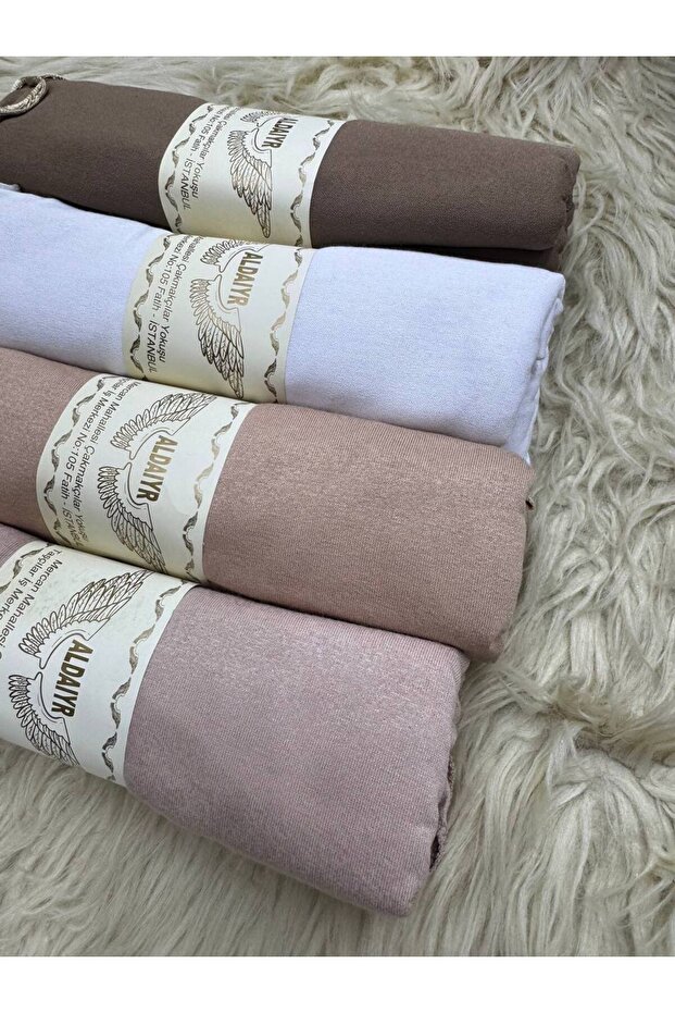 4 قطع من الشالات القطنية الممشطة مع أربطة - 3