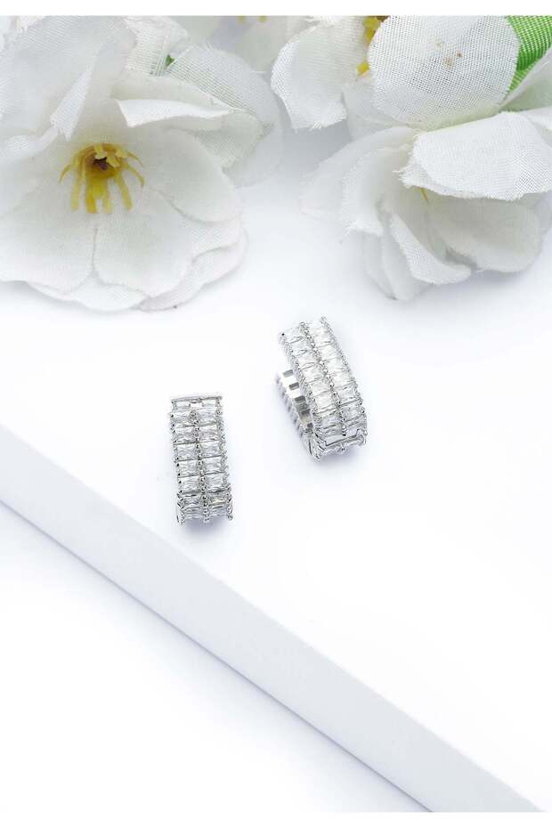 Shimmering Rectangular Hoops - 1