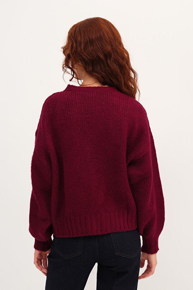 Düğmeli Triko Hırka H2432 - 5