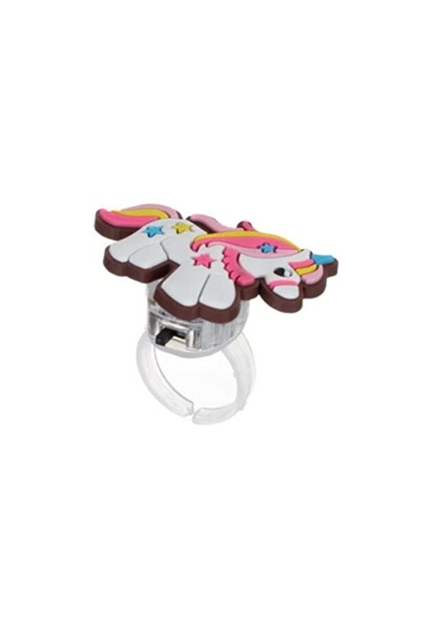 Adjustable plastic ring with lights, Unicorn model, Multicolor - 1
