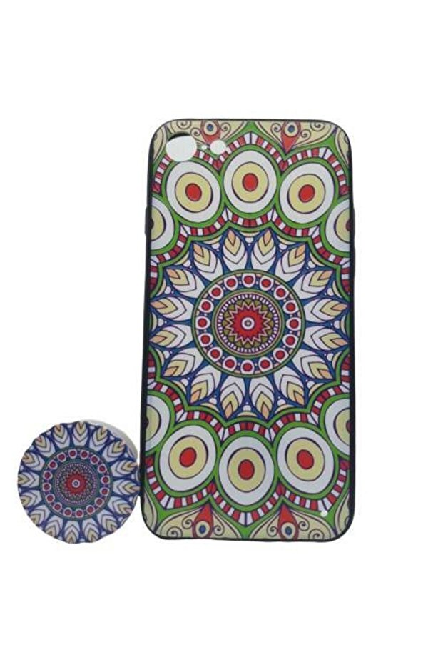 Husă Apple iPhone XR Multicolor Model Paun + Popsocket inclus - 2
