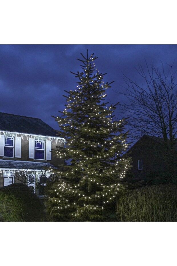 Christmas Light Installation, 45 m, 450 LEDs, Linear, Cold White, 8 Light Modes, Transformer with Re - 2