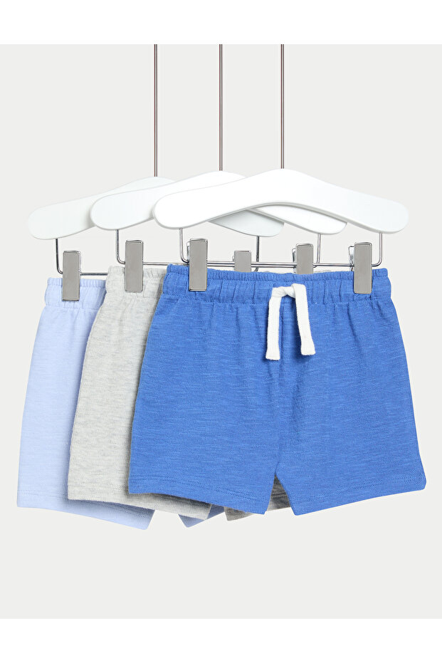3’lü Paket Saf Pamuklu Şort (0–3 Yaş) - 1
