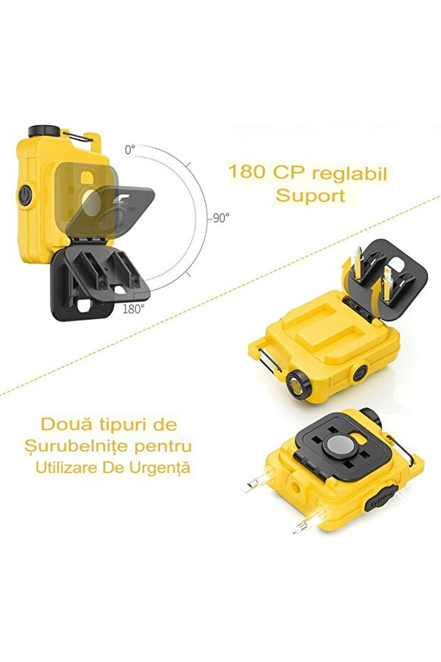 Mini Keychain Pocket Flashlight, Flippy, USB Type C Charging, Multifunctional, for Ext - 3