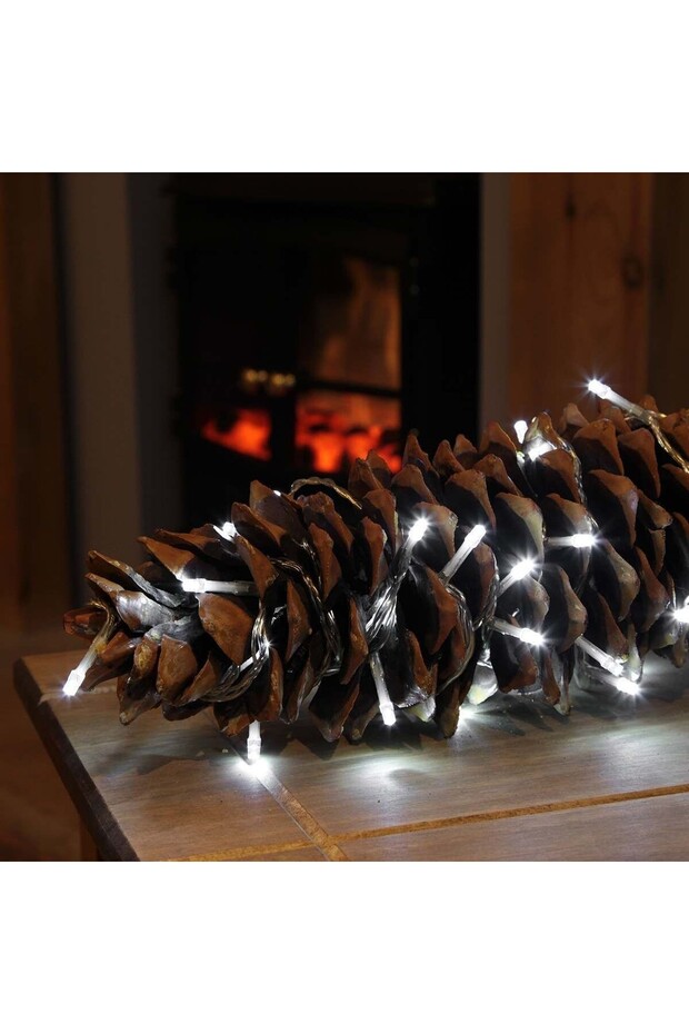 Christmas Light Installation, 10 m, 100 LEDs, Linear, Cold White, 8 Light Modes, Transformer, Interc - 3