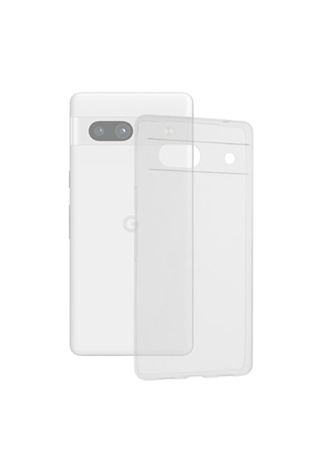 Soft silicone protective case compatible with Google Pixel 7a, Transparent - 1