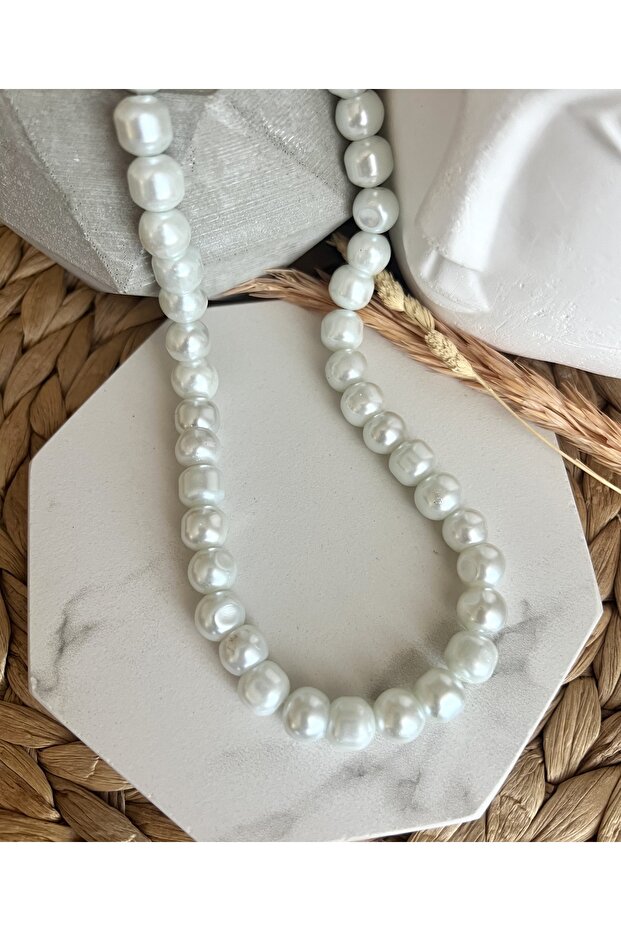 Amorf Cam İnci Kolye - 1