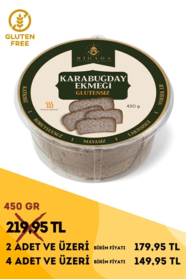 Ridada Glutensiz %100 Karabuğday Ekmeği 450 G