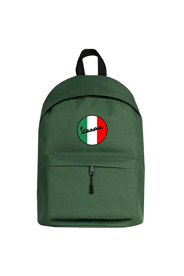 Vespa Logo Backpack Green Color - 1