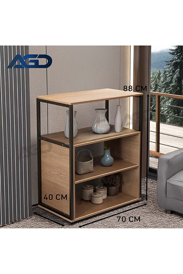 Console Entry Table, Coffee Corner Table, 4-Shelf Side Table Meets All Your Needs 70*40*88 cm - - 1