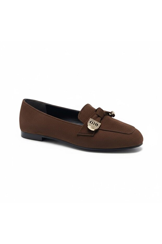 Women's Pointed Toe Ballet Flats-Brown Nubuck