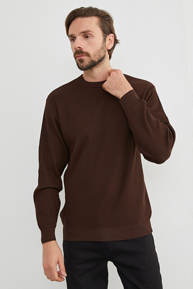 Basic Bisiklet Yaka Triko Kazak - 1