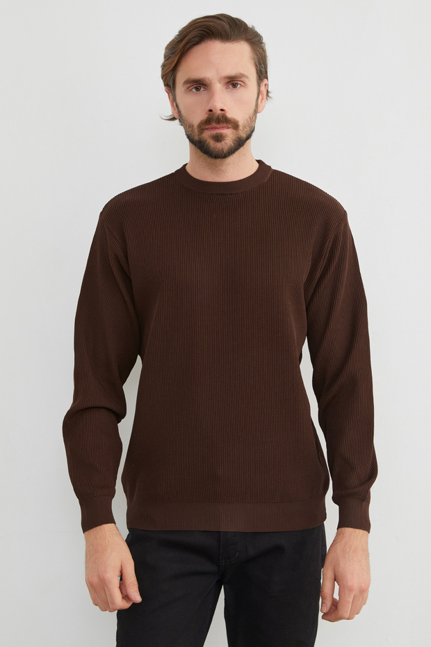 Basic Bisiklet Yaka Triko Kazak - 3