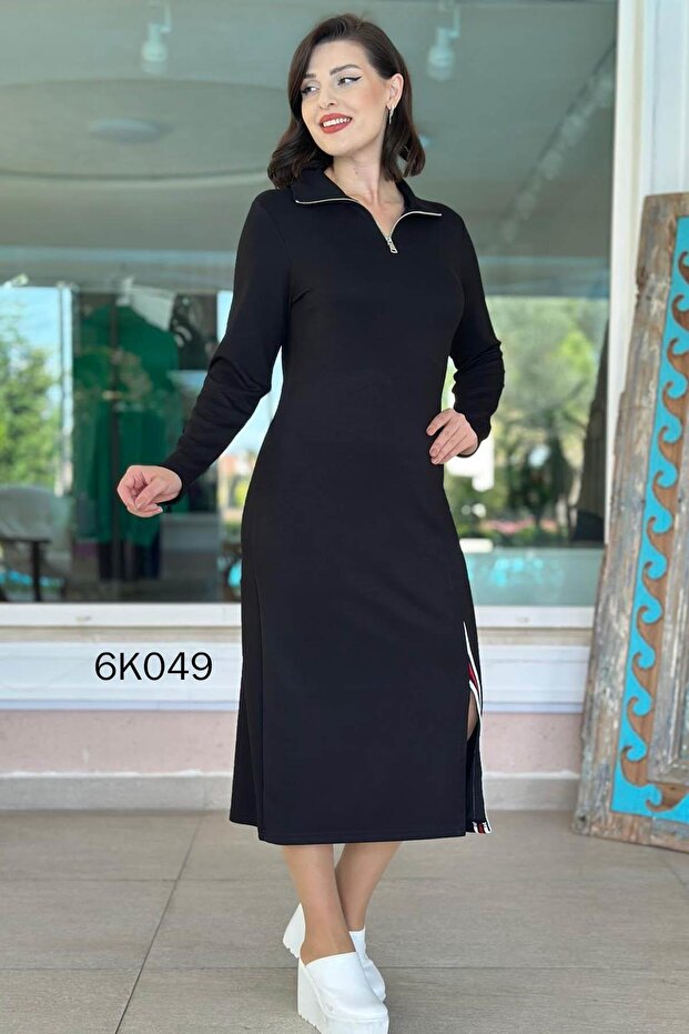 Modal Dress with Zipper Collar 6K049