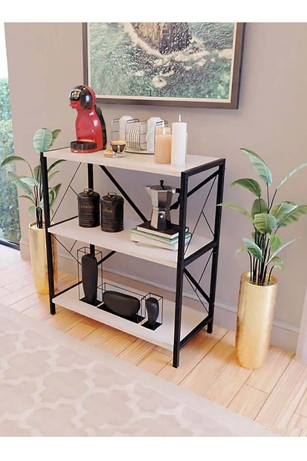 Entrance table, console table, three-shelf table - 1