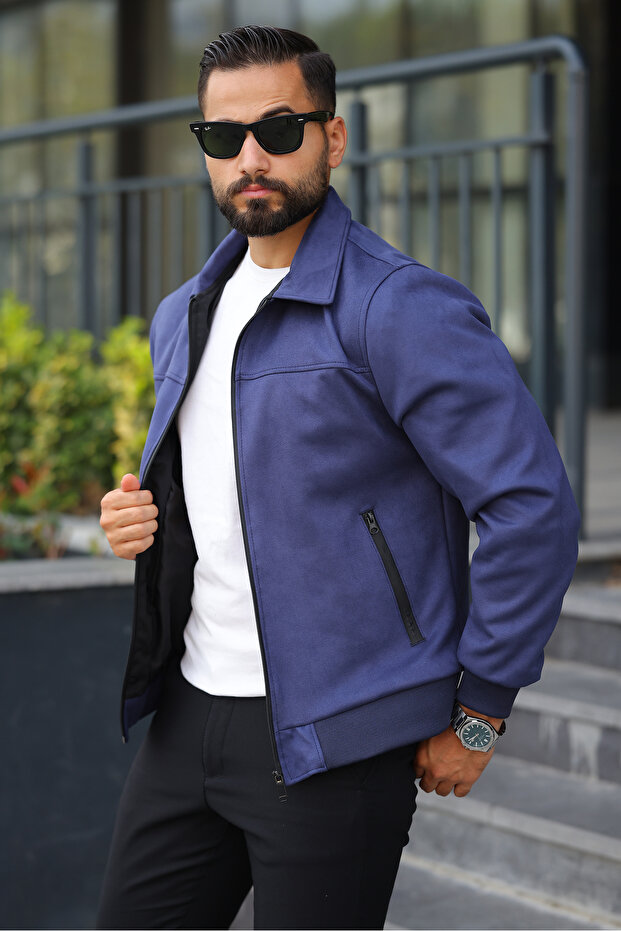 Polo Collar Spring Suede Jacket - 1