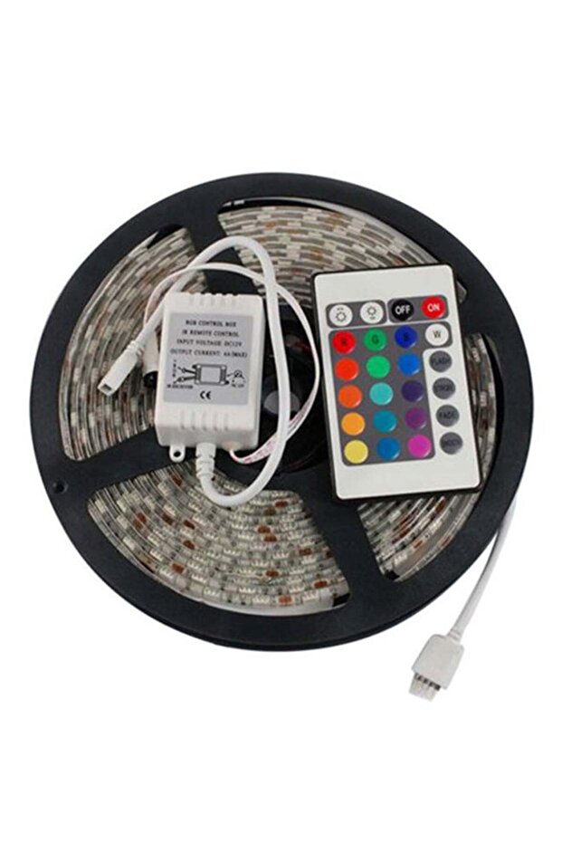 شريط إضاءة LED مرن مع جهاز تحكم عن بعد ومحول - 1