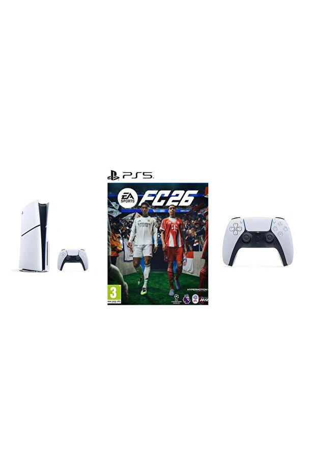 PlayStation 5 Disc Slim Console With Extra White Controller And FC 26 - (International Version)