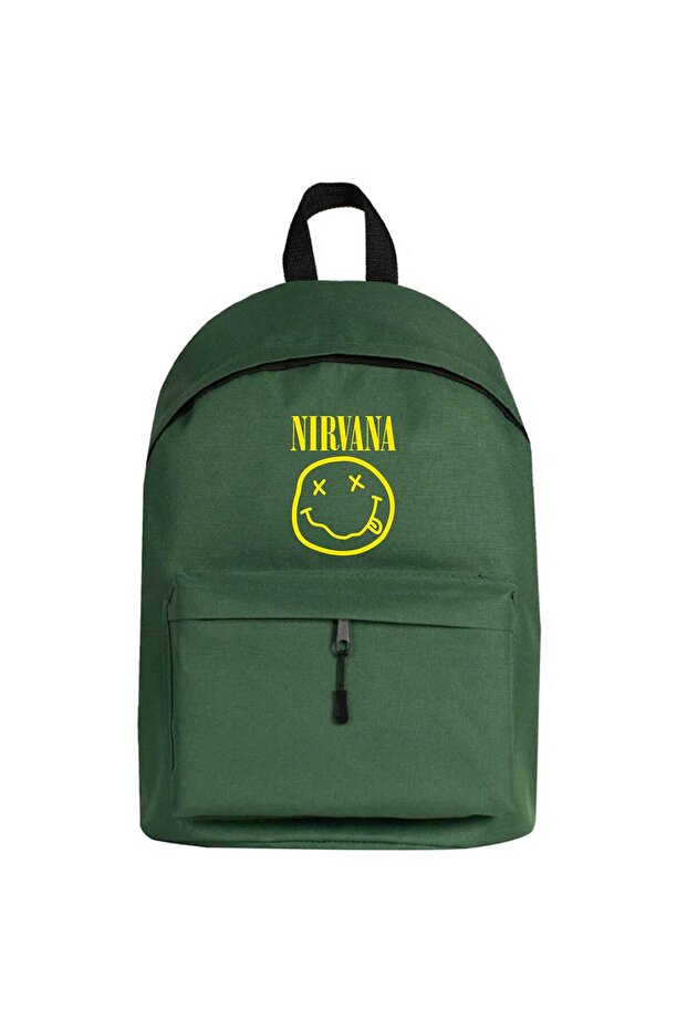 Nirvana Logo Backpack Green Color - 1