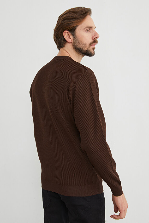 Basic Bisiklet Yaka Triko Kazak - 8