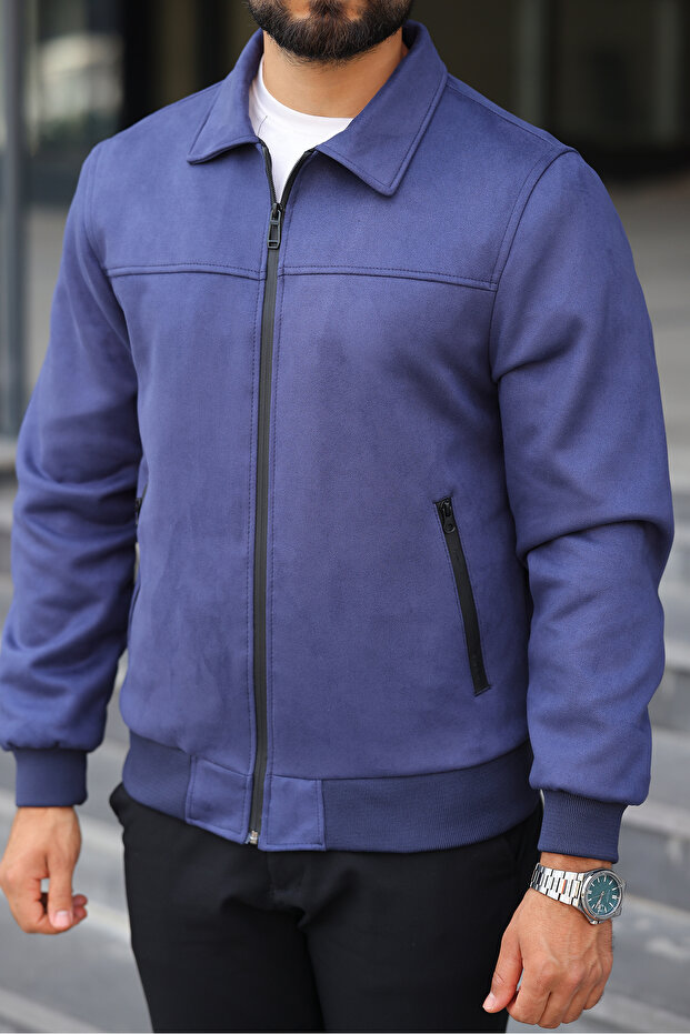 Polo Collar Spring Suede Jacket - 4