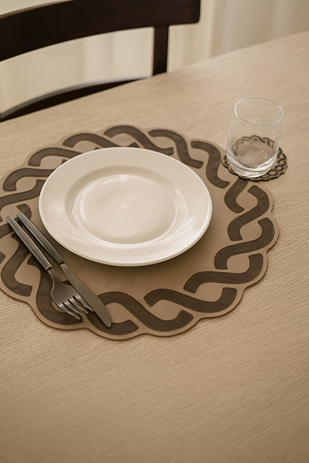 Genuine Leather American Service Decorative with Laser Cut Detail – Special Design 1 Piece
