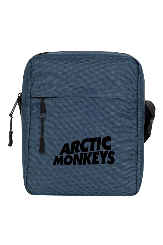 حقيبة كتف بشعار Arctic Monkeys باللون الأزرق الداكن
