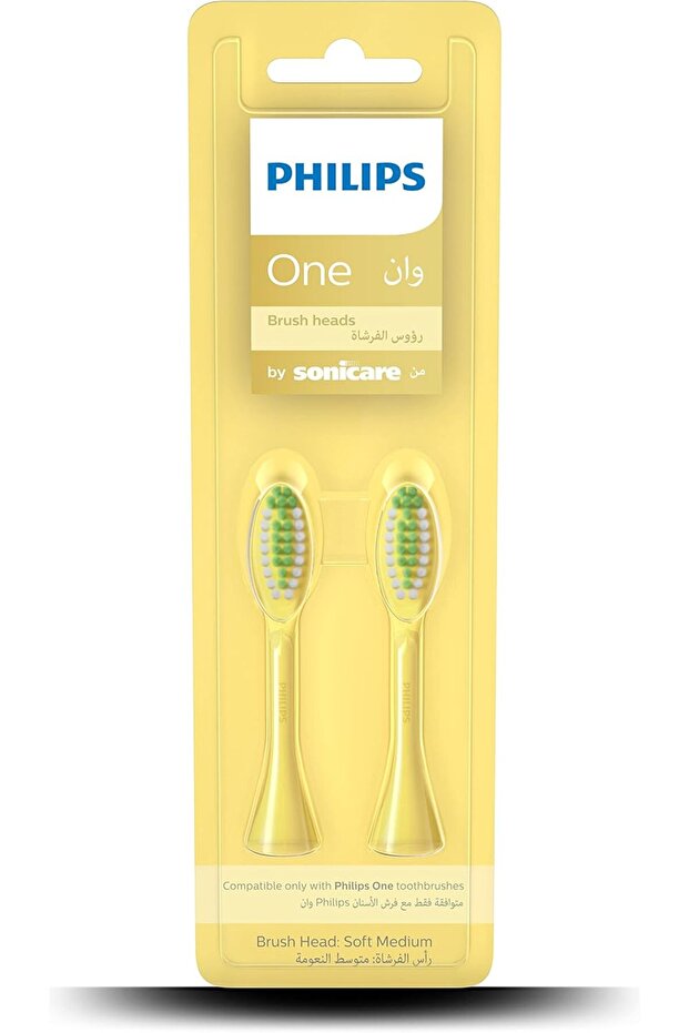 One by Sonicare, 2 Brush Heads, Mango Yellow, BH1022/02