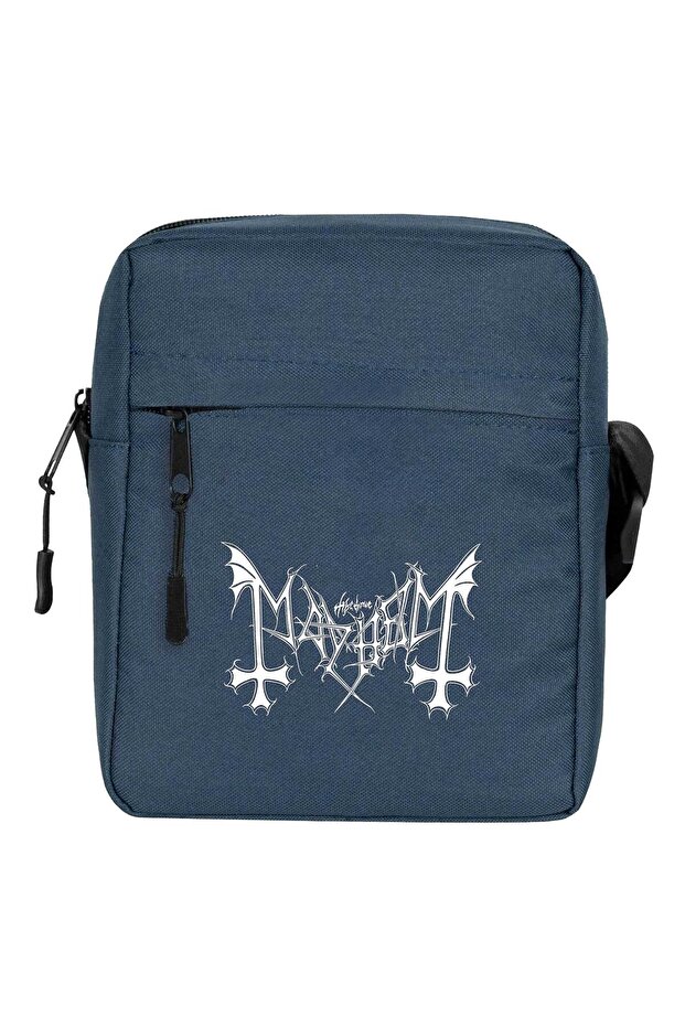 حقيبة كتف بشعار Mayhem باللون الأزرق الداكن