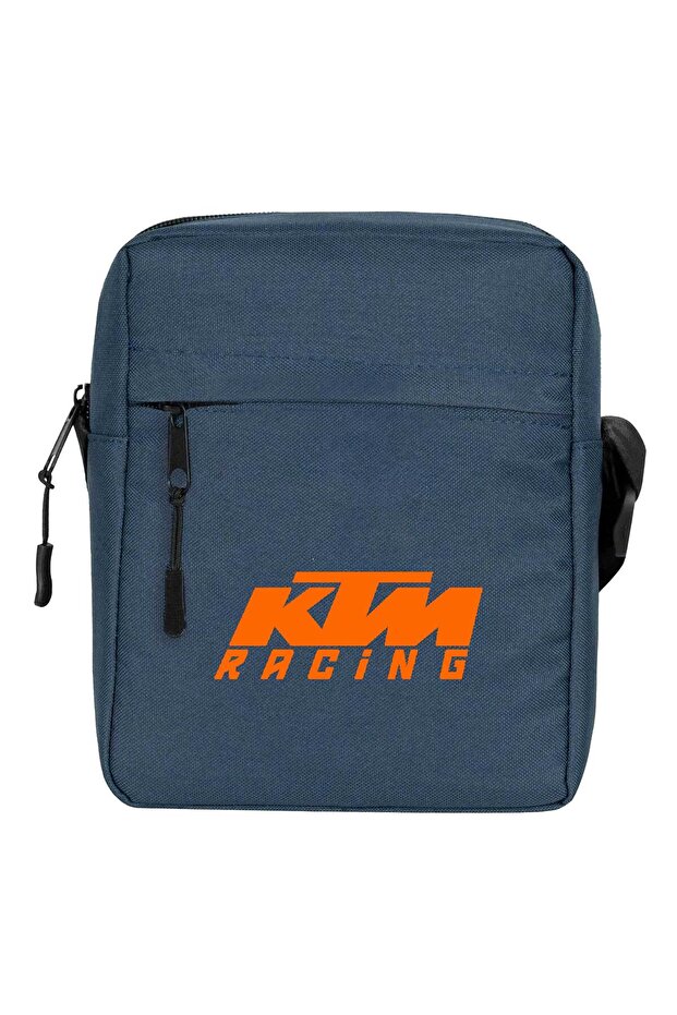 Ktm Racing Orange Logo Shoulder Bag Navy Blue Color