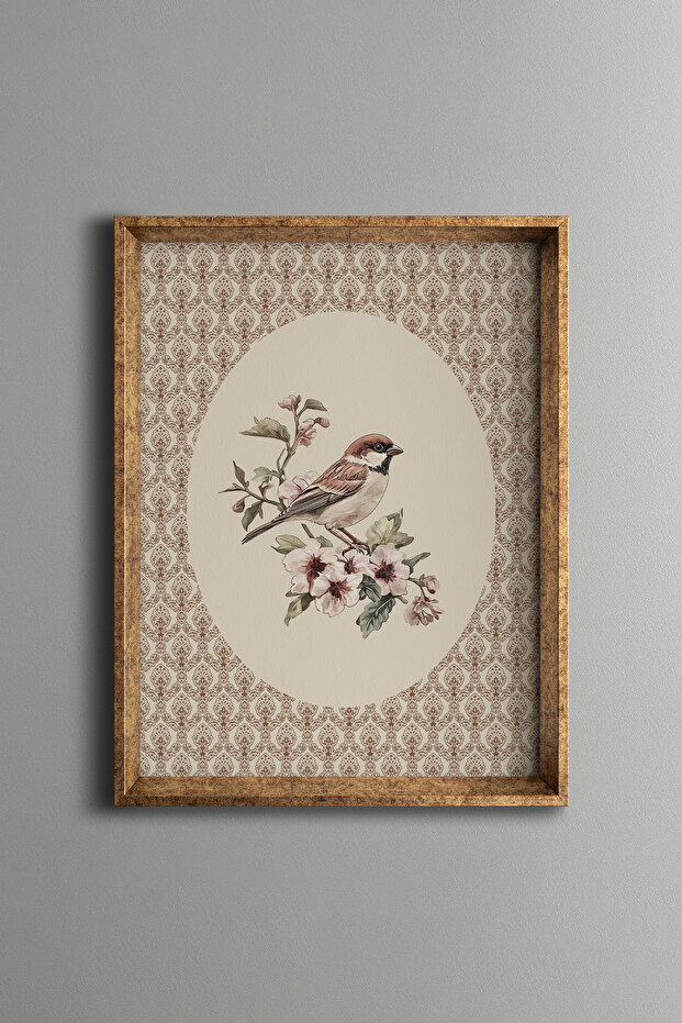 Sparrow - Vintage Patterned Frame - 1