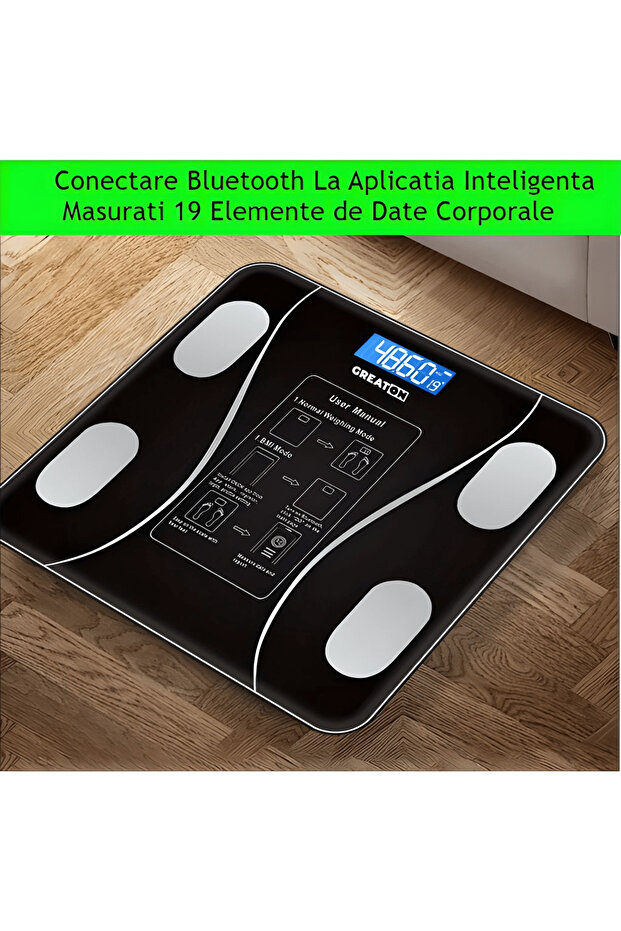 Smart Body Scale With Phone App, Tempered Glass, Elegant Design, Smart, LCD - 6