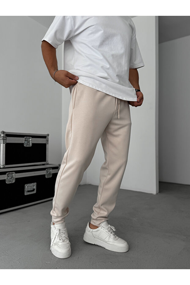 Bej Lastikli Rahat Basic Eşofman YP-4007 - 3