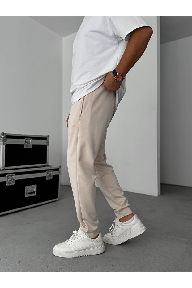 Bej Lastikli Rahat Basic Eşofman YP-4007 - 5