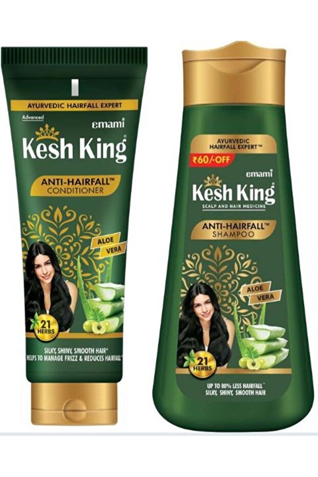 Anti-Hairfall Herbal Shampoo & Conditioner with Aloe Vera – Shampoo 340ml + Conditioner