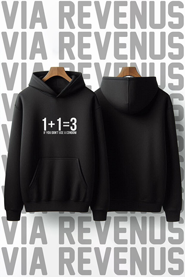 1+3=3 Printed Hooded Sweatshirt