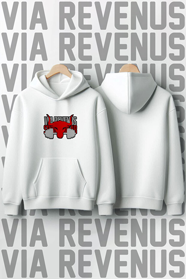 Via Revenus Sportswear Printed Hooded Sweatshirt