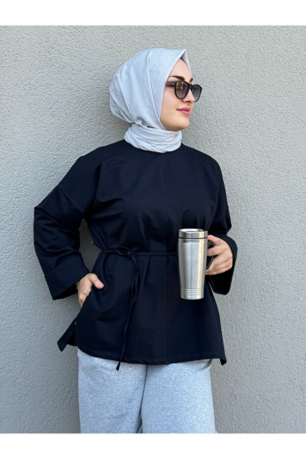 SEYYAR KUŞAKLI BASİC SWEAT - 1