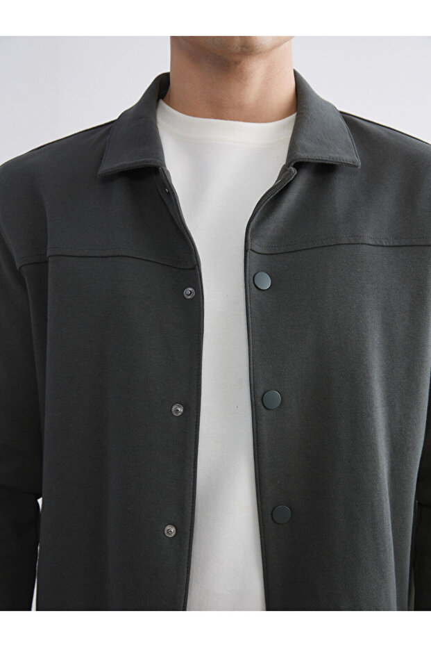 Comfortable Fit Long Sleeve Men's Shirt Jacket