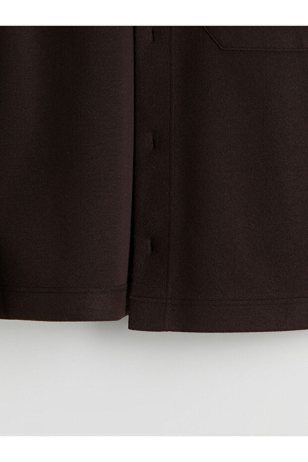 Regular Fit Uzun Kollu Kaşe Erkek Gömlek Ceket - 6