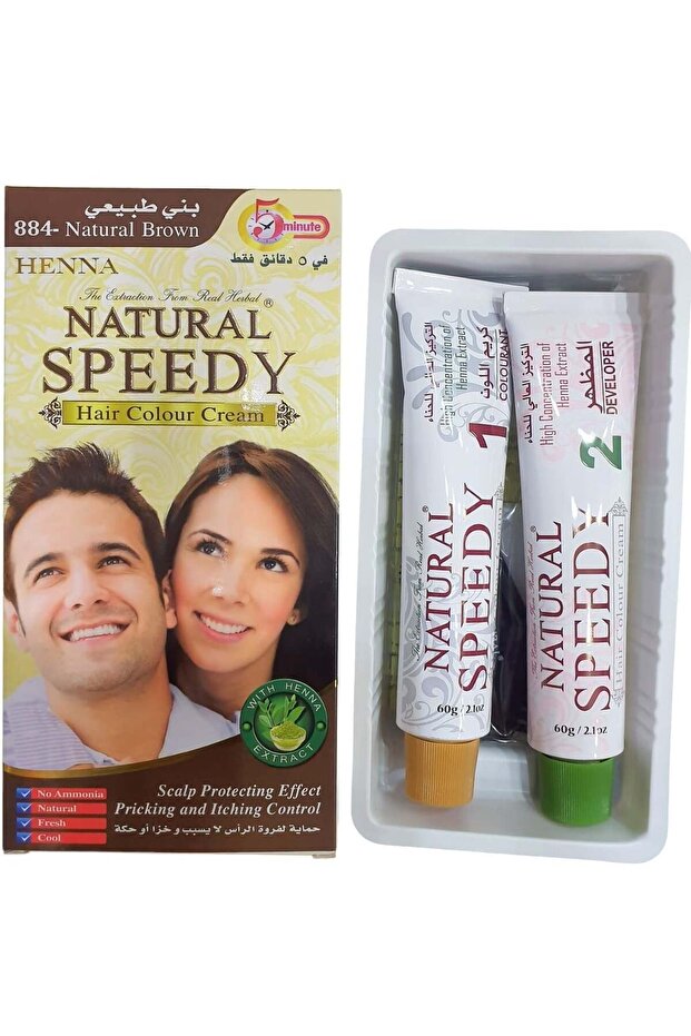 Speedy Professional Hair Colour Cream Set Natural Brown