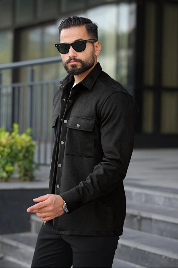 سترة رجالية مريحة من جلد الغزال - 3