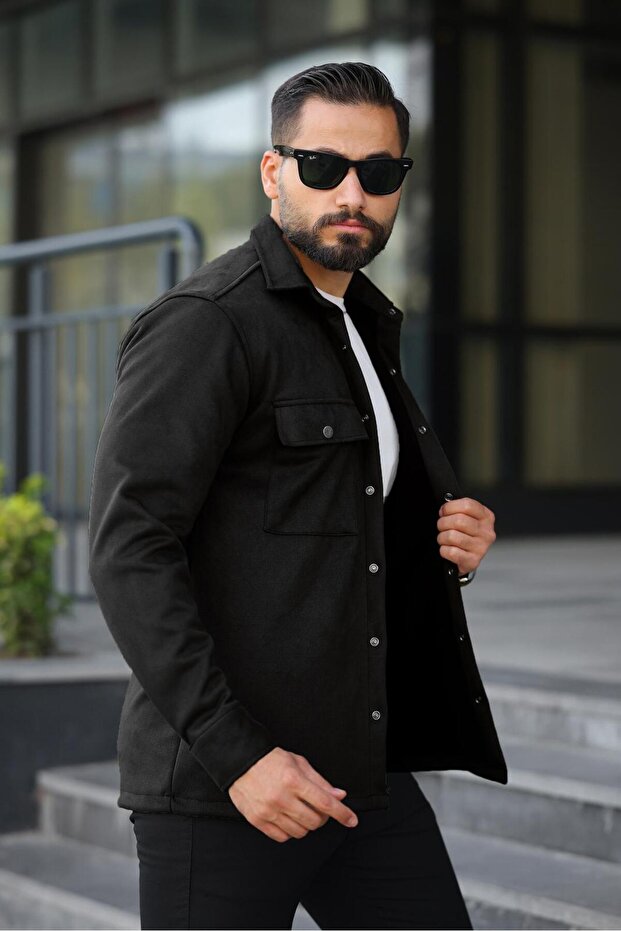 سترة رجالية مريحة من جلد الغزال - 1