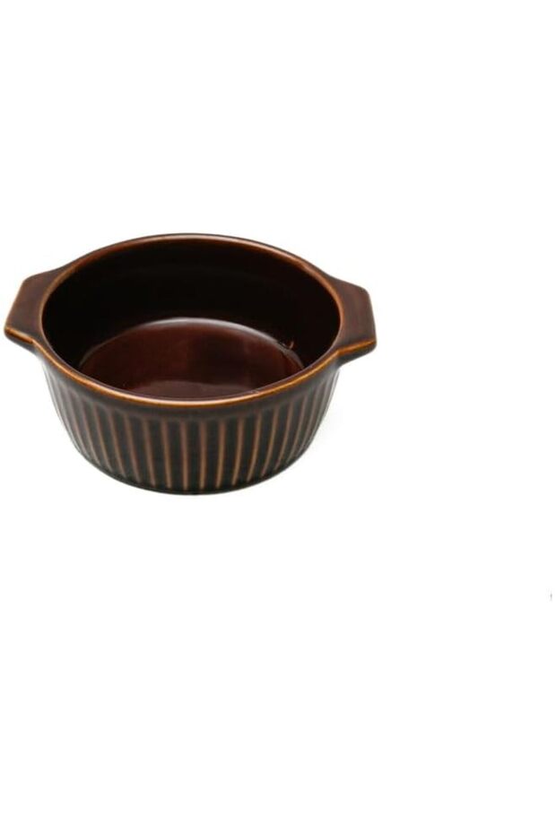 Stripe Emboss Round Bakeware Brown