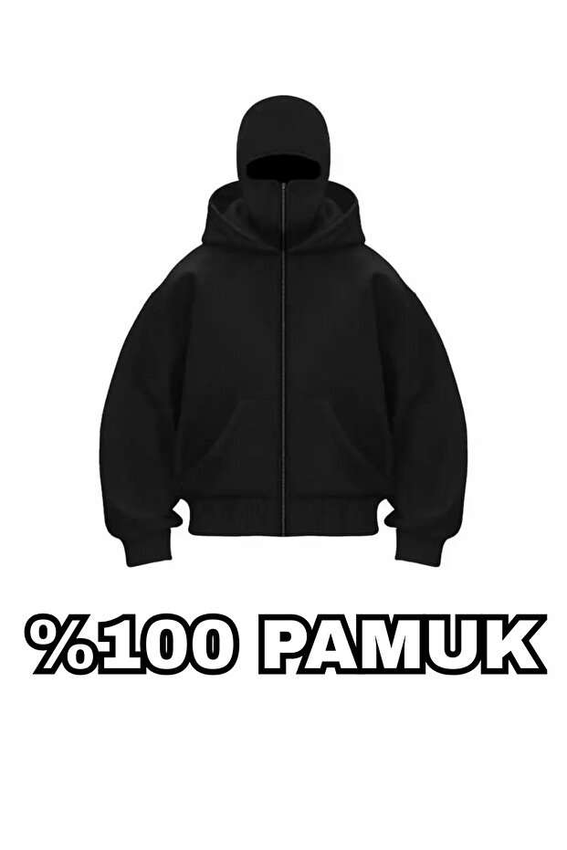 Snow Masked Ninja Unisex Sweatshirt Cardigan 3 Yarn Thick Fleece (100% Cotton)